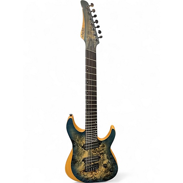 Used Schecter Guitar Research REAPER 7 MULTI SCALE Blue Burst Solid Body Electric Guitar