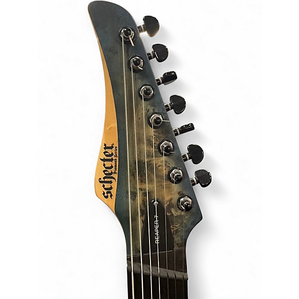 Used Schecter Guitar Research REAPER 7 MULTI SCALE Blue Burst Solid Body Electric Guitar