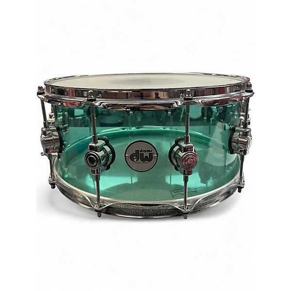 Used DW 14in Design Series Acrylic Snare Seafoam Green Drum