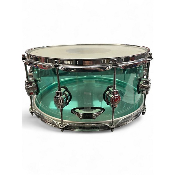 Used DW 14in Design Series Acrylic Snare Seafoam Green Drum