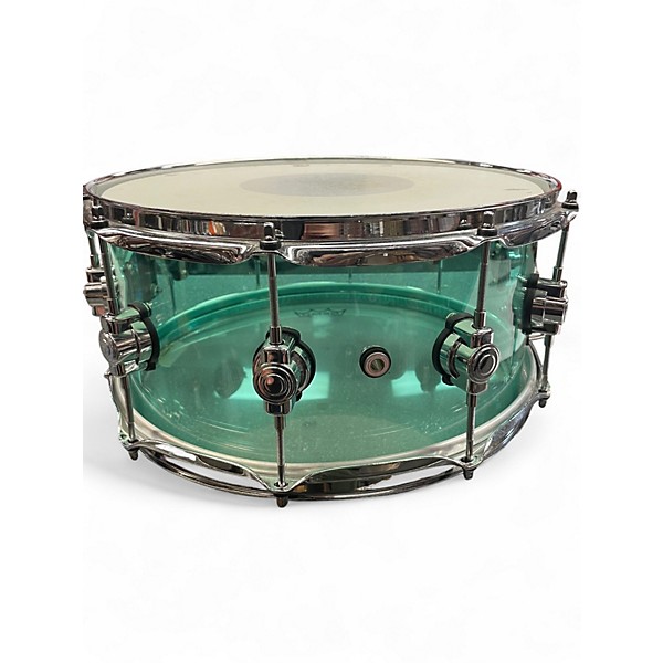 Used DW 14in Design Series Acrylic Snare Seafoam Green Drum