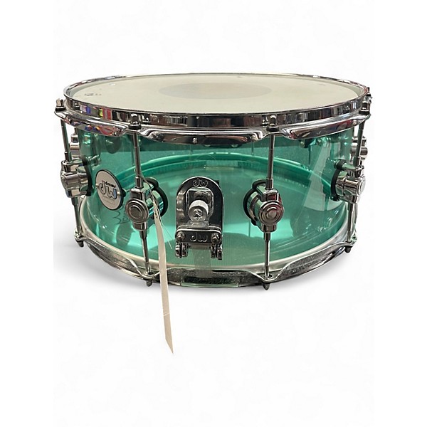 Used DW 14in Design Series Acrylic Snare Seafoam Green Drum