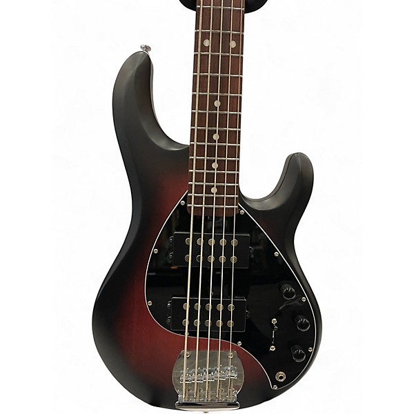 Used Sterling by Music Man Ray5 HH 5 String Crimson Burst Electric Bass Guitar