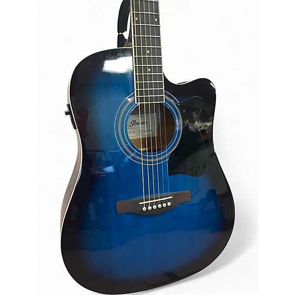 Used Ibanez V70CE Trans Blue Acoustic Electric Guitar