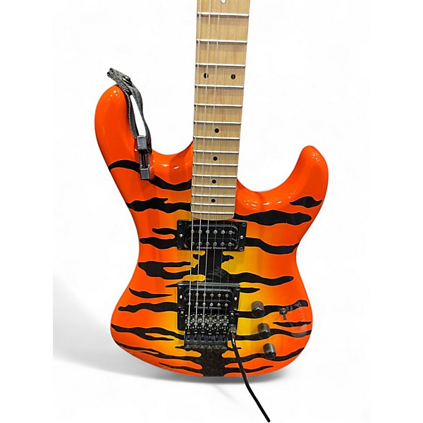 Used Kramer PACER TIGER STRIPE Orange Solid Body Electric Guitar