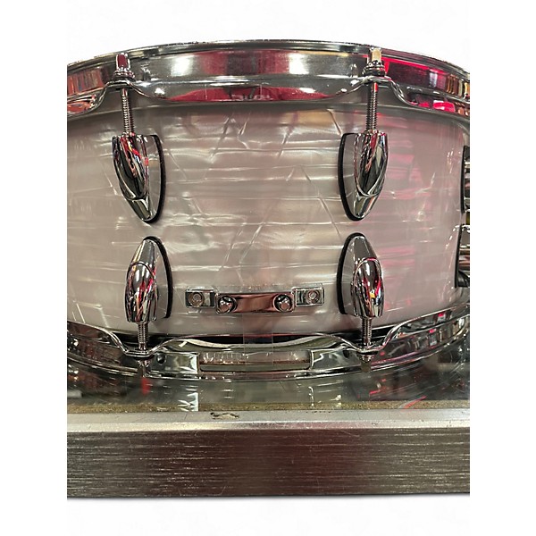 Used J Jrums 6.5X14 Pure Bubinga Pearl White Drum