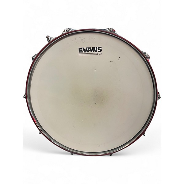 Used J Jrums 6.5X14 Pure Bubinga Pearl White Drum