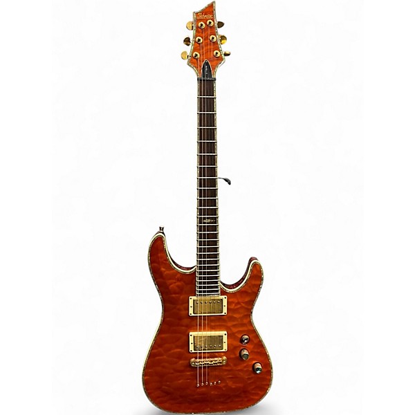 Used Schecter Guitar Research C1 Elite Trans Orange Solid Body Electric Guitar