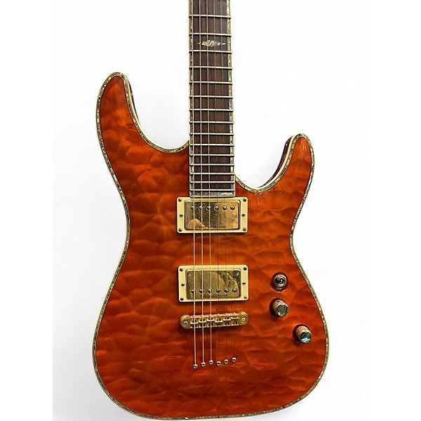 Used Schecter Guitar Research C1 Elite Trans Orange Solid Body Electric Guitar