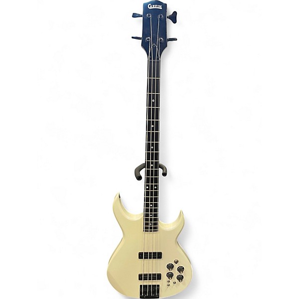 Used 1980s Carvin LB60 Pearl White Electric Bass Guitar