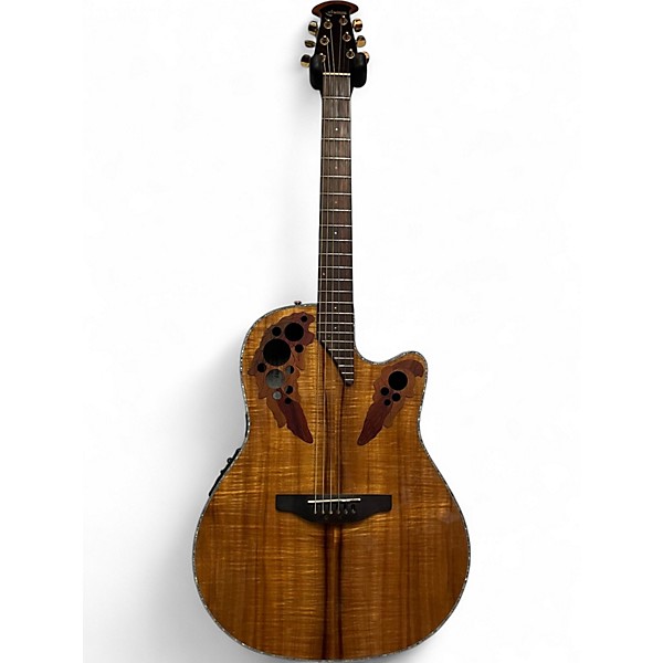 Used Ovation CE44P Natural Acoustic Electric Guitar