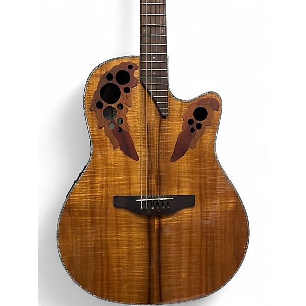 Used Ovation CE44P Natural Acoustic Electric Guitar