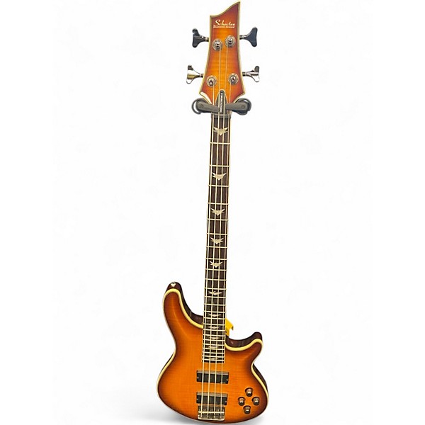 Used Schecter Guitar Research Omen Extreme 4 String 2 Tone Sunburst Electric Bass Guitar