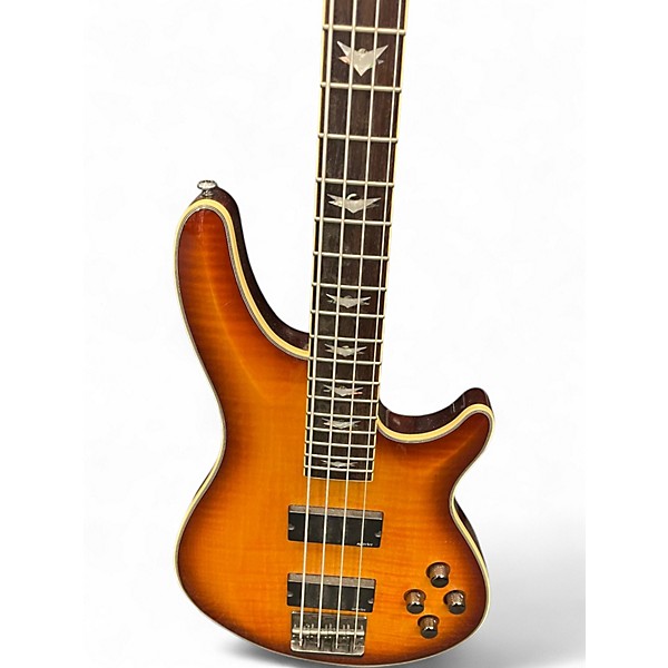 Used Schecter Guitar Research Omen Extreme 4 String 2 Tone Sunburst Electric Bass Guitar
