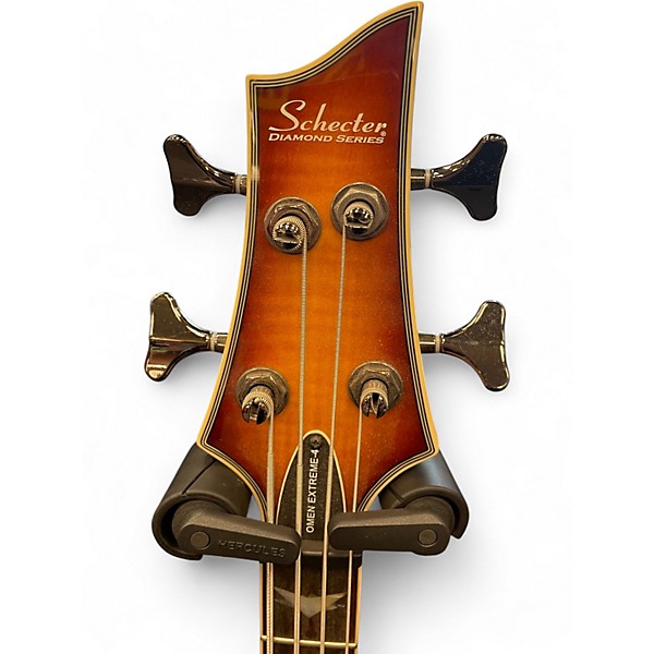 Used Schecter Guitar Research Omen Extreme 4 String 2 Tone Sunburst Electric Bass Guitar