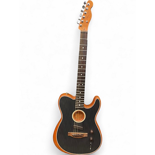 Used Fender Acoustasonic Player Telecaster Black Acoustic Electric Guitar