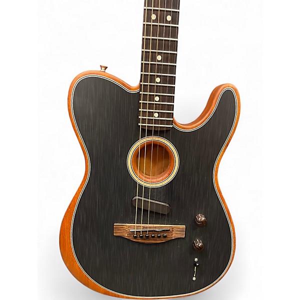 Used Fender Acoustasonic Player Telecaster Black Acoustic Electric Guitar