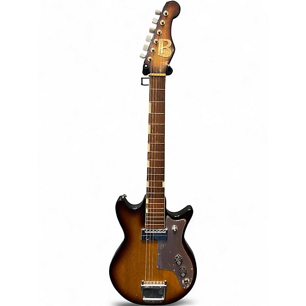 Vintage 1966 Teisco beltone Natural Solid Body Electric Guitar