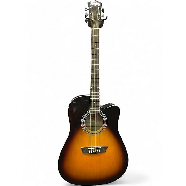 Used Washburn WA90CE 2 Color Sunburst Acoustic Electric Guitar