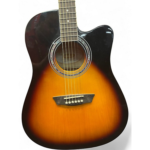 Used Washburn WA90CE 2 Color Sunburst Acoustic Electric Guitar