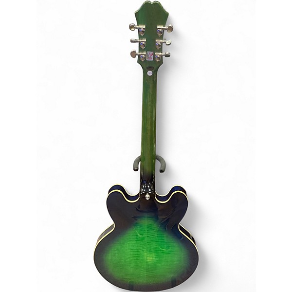 Used Epiphone Dot Deluxe Flametop Green Hollow Body Electric Guitar
