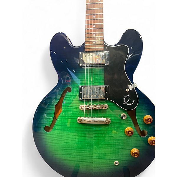 Used Epiphone Dot Deluxe Flametop Green Hollow Body Electric Guitar