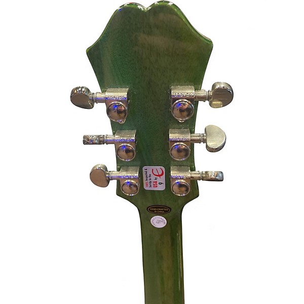 Used Epiphone Dot Deluxe Flametop Green Hollow Body Electric Guitar