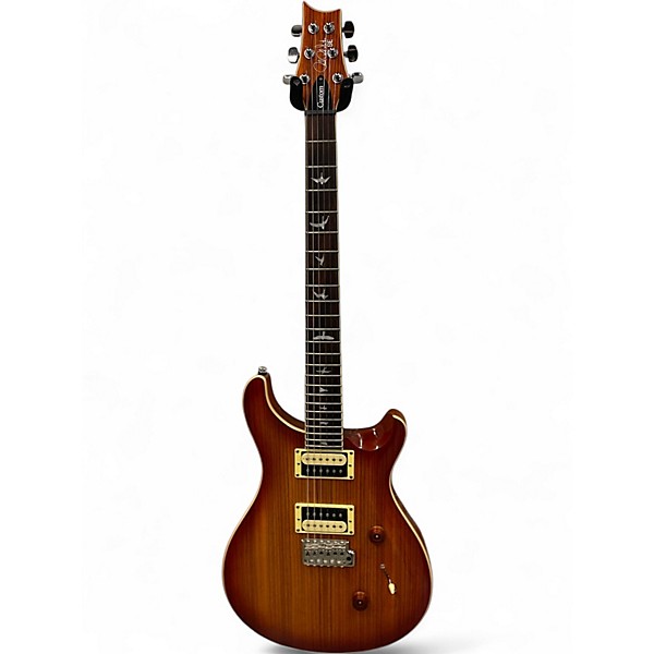 Used PRS ZEBRA WOOD SE CUSTOM 24 Cherry Sunburst Solid Body Electric Guitar