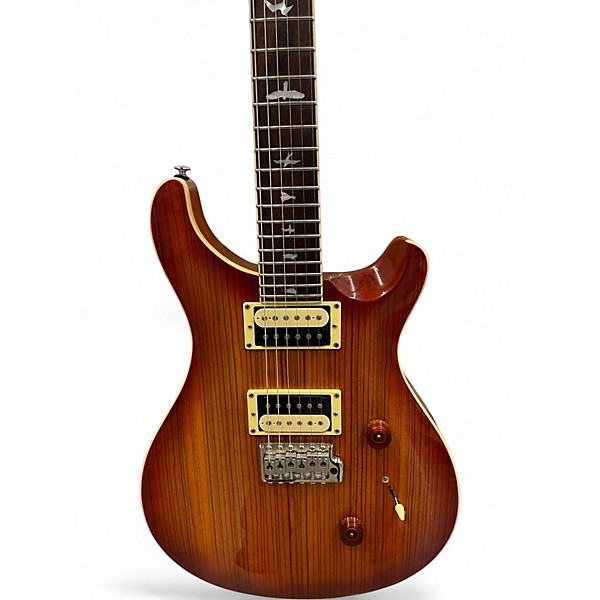 Used PRS ZEBRA WOOD SE CUSTOM 24 Cherry Sunburst Solid Body Electric Guitar