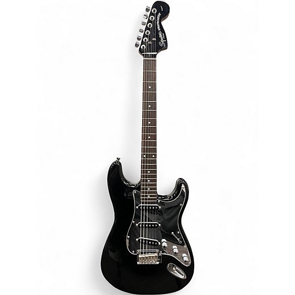 Used Squier Standard Stratocaster Black Solid Body Electric Guitar