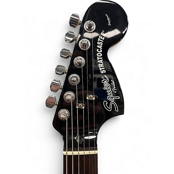 Used Squier Standard Stratocaster Black Solid Body Electric Guitar