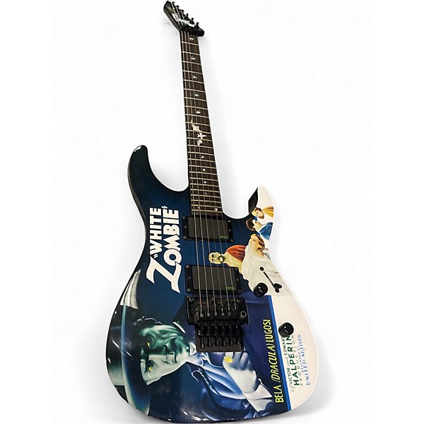 Used ESP LTD Kirk Hammett Signature White Zombie Custom Graphic Solid Body Electric Guitar