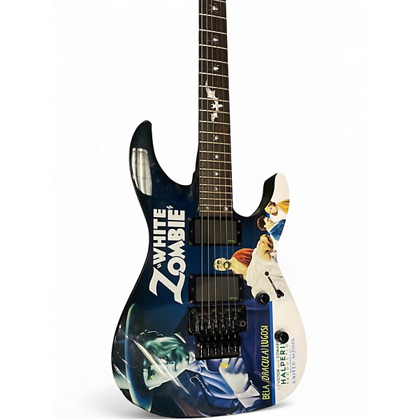 Used ESP LTD Kirk Hammett Signature White Zombie Custom Graphic Solid Body Electric Guitar