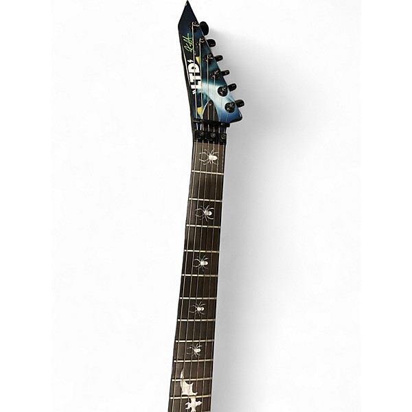 Used ESP LTD Kirk Hammett Signature White Zombie Custom Graphic Solid Body Electric Guitar