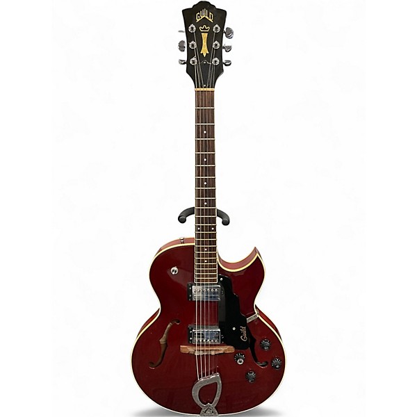 Used 1990s Guild Starfire II Trans Red Hollow Body Electric Guitar