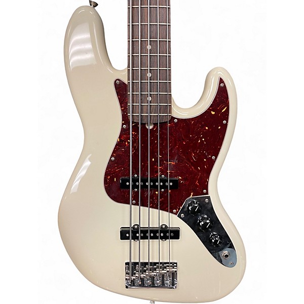 Used Fender American Professional Jazz Bass 5str Olympic White Electric Bass Guitar