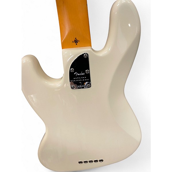 Used Fender American Professional Jazz Bass 5str Olympic White Electric Bass Guitar