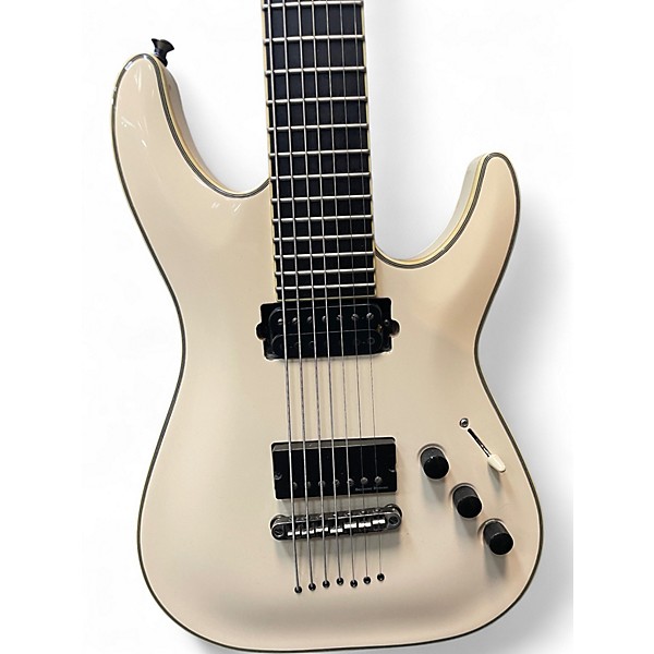 Used Schecter Guitar Research C7 Blackjack Alpine White Solid Body Electric Guitar