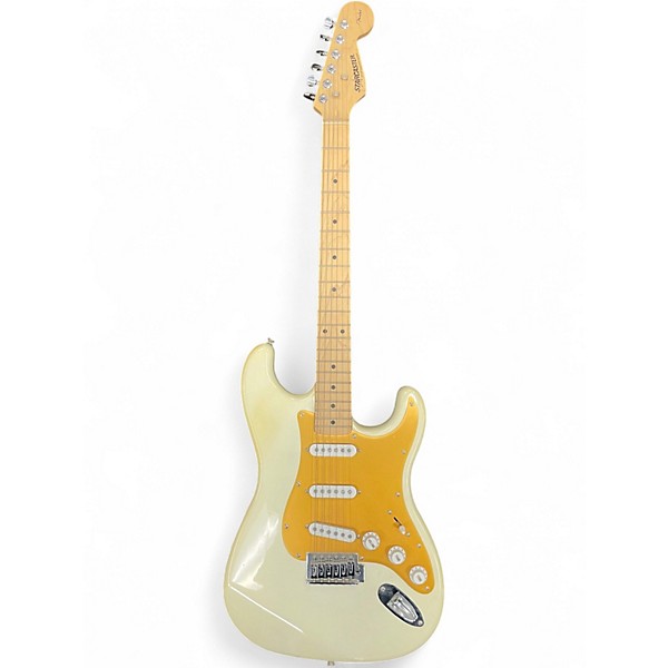 Used Starcaster by Fender Stratocaster Vintage White Solid Body Electric Guitar
