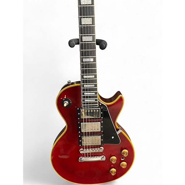Used Greco Triple Humbucker Les Paul Custom Burgundy Solid Body Electric Guitar