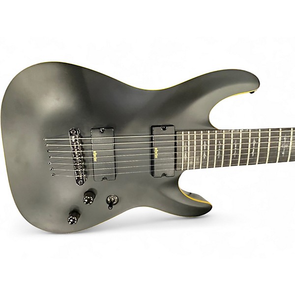 Used Schecter Guitar Research Demon 7 String Black Solid Body Electric Guitar