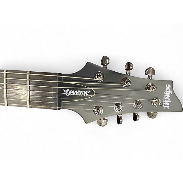 Used Schecter Guitar Research Demon 7 String Black Solid Body Electric Guitar