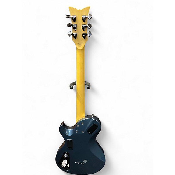 Used Schecter Guitar Research Damien Elite Solo Metallic Blue Solid Body Electric Guitar