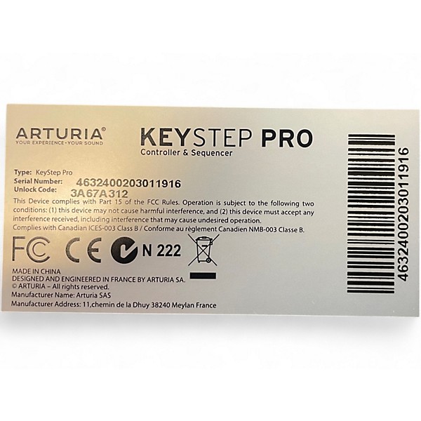 Used Arturia Keystep Pro MIDI Controller