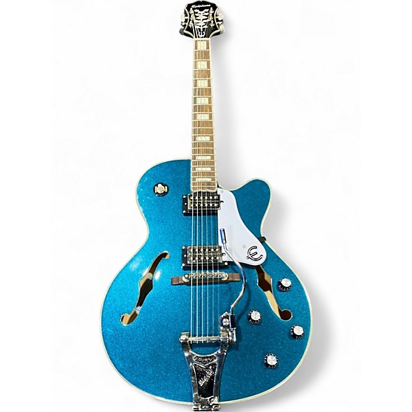 Used Epiphone Swingster Metallic Aqua Marine Hollow Body Electric Guitar