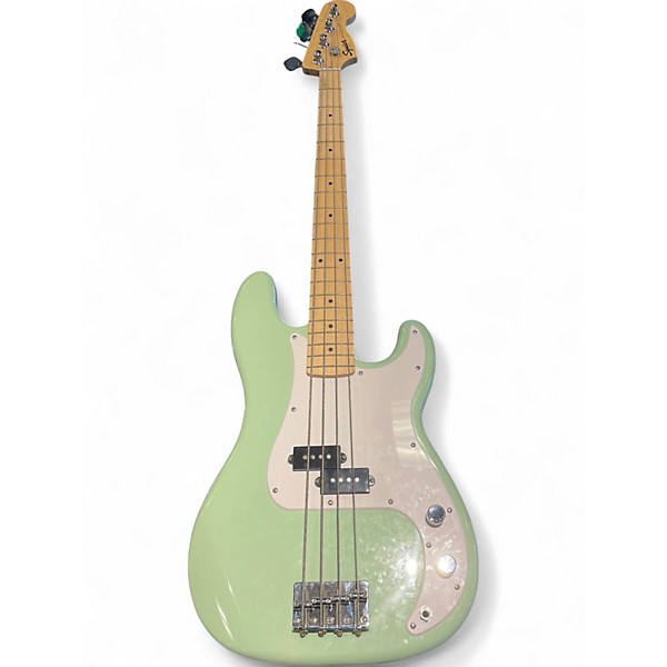 Used Squier Precision Bass Surf Green Electric Bass Guitar