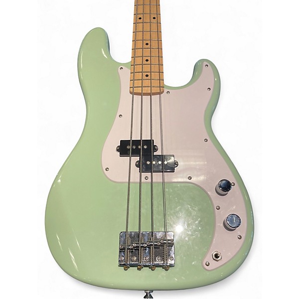 Used Squier Precision Bass Surf Green Electric Bass Guitar