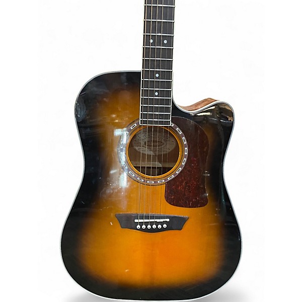 Used Washburn HD10SCE 2 Tone Sunburst Acoustic Electric Guitar