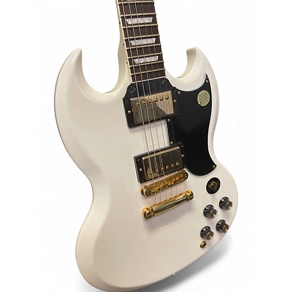 Used 2018 Gibson SG Standard Gold Series Alpine White Solid Body Electric Guitar