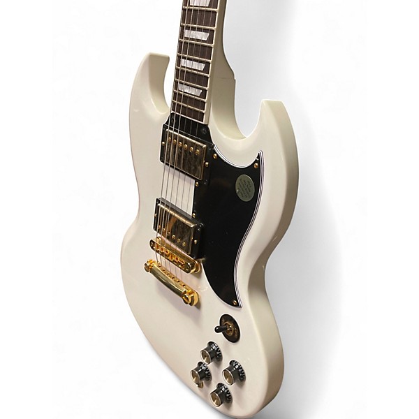 Used 2018 Gibson SG Standard Gold Series Alpine White Solid Body Electric Guitar